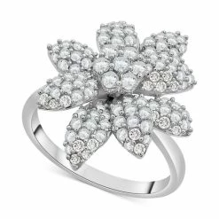Cheapest 🔔 Wrapped In Love Diamond Cluster Flower Ring (1 Ct. T.w.) In 14k White Gold, Created For Macy's 🎁