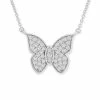 Flash Sale 💯 Wrapped In Love Diamond Butterfly 20 Pendant Necklace (1/2 Ct. T.w.) In 14k White Gold, Created For Macy's 🥰