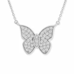 Flash Sale 💯 Wrapped In Love Diamond Butterfly 20 Pendant Necklace (1/2 Ct. T.w.) In 14k White Gold, Created For Macy's 🥰