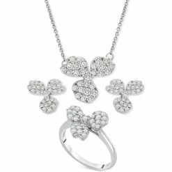 Buy 👏 Wrapped In Love Diamond Cluster Clover Jewelry Collection In 14k White Gold, Created For Macy's 🔥