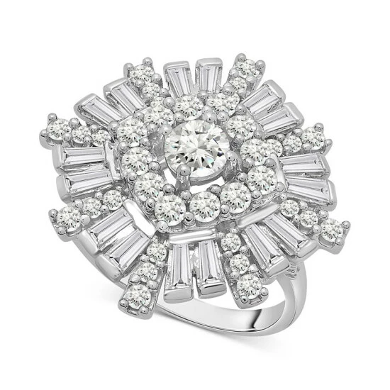 Flash Sale ๐ Wrapped In Love Diamond Round & Baguette Cluster Ring (2 Ct. T.w.) In 14k White Gold, Created For Macy's ๐