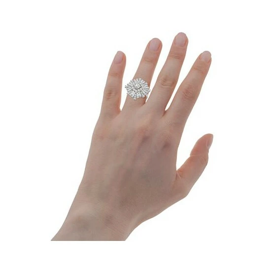 Flash Sale ๐ Wrapped In Love Diamond Round & Baguette Cluster Ring (2 Ct. T.w.) In 14k White Gold, Created For Macy's ๐ - Image 2