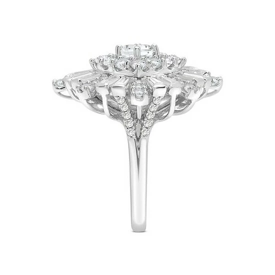 Flash Sale ๐ Wrapped In Love Diamond Round & Baguette Cluster Ring (2 Ct. T.w.) In 14k White Gold, Created For Macy's ๐ - Image 3