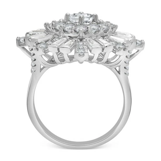 Flash Sale ๐ Wrapped In Love Diamond Round & Baguette Cluster Ring (2 Ct. T.w.) In 14k White Gold, Created For Macy's ๐ - Image 4