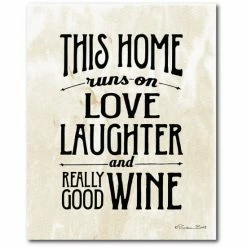 Wholesale π Courtside Market Love, Laughter And Wine 16 X 20 Gallery-Wrapped Canvas Wall Art Multi π