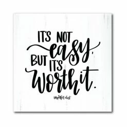 Cheapest ❤️ Courtside Market It's Not Easy But It's Worth It 16 X 16 Gallery-Wrapped Canvas Wall Art Multi ✨