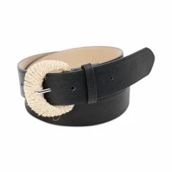 Flash Sale 😍 INC International Concepts Rope-Wrapped-Buckle Belt, Created For Macy's Black 🧨