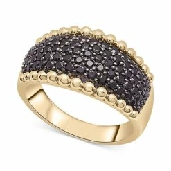 Cheapest ❤️ Wrapped In Love Black Diamond Bead Edge Ring (1 Ct. T.w.) In 14k Gold, Created For Macy's Yellow Gold 🧨