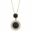 Cheapest 🥰 Wrapped In Love Black Diamond (1/2 Ct. T.w.) & White Diamond (1/4 Ct. T.w.) Double Circle Pendant Necklace In 14k Gold, 16 + 4 Extender, Created For Macy's Yellow Gold ❤️
