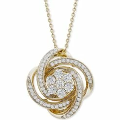 Outlet 🌟 Wrapped In Love Diamond Love Knot 20 Pendant Necklace (1/2 Ct. T.w.) In 14k Gold, Created For Macy's Yellow Gold 🎉