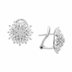 Best Sale 😍 Wrapped In Love Diamond Starburst Earrings (1-1/2 Ct. T.w.) In 14k White Gold, Created For Macy's 🔥