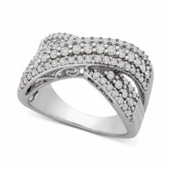 New ⌛ Wrapped In Love Diamond Crossover Statement Ring (1 Ct. T.w.) In Sterling Silver 💯