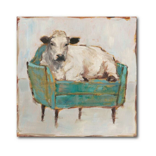Hot Sale ❤️ Courtside Market Moo-Ving In I 16 X 16 Gallery-Wrapped Canvas Wall Art Multi ✨