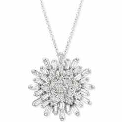 Promo 😉 Wrapped In Love Diamond Starburst 20 Pendant Necklace (1-1/2 Ct. T.w.) In 14k White Gold, Created For Macy's 👍