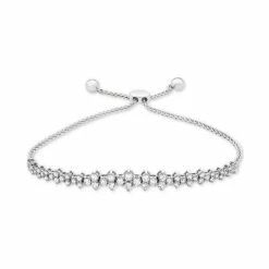 Deals ⌛ Wrapped In Love Diamond Honeycomb Bolo Bracelet (1-1/2 Ct. T.w.) In 14k White Gold, Created For Macy's 🔥