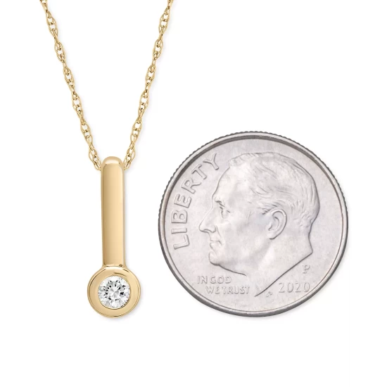 Best Pirce ๐ Wrapped Certified Diamond Drop Pendant Necklace (1/10 Ct. T.w.) In 14k Gold, 16 + 2 Extender, Created For Macy's Yellow Gold ๐ฏ - Image 6
