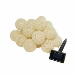 Buy 🔔 Macy's Lumabase 20 Warm White Cotton Wrapped Solar Globe Lights 🔔