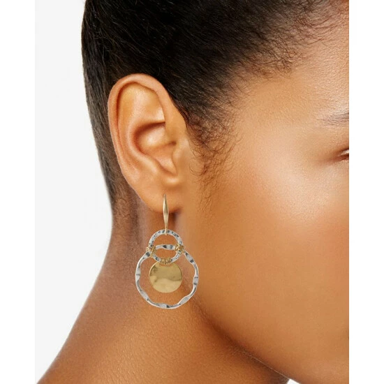 Coupon ๐ Robert Lee Morris Soho Two-Tone Wire-Wrapped Orbital Circle Drop Earrings Two Tone ๐ - Image 2