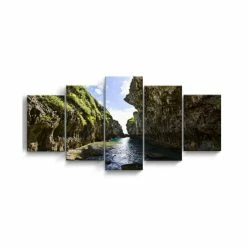 Promo ✔️ Ready2HangArt Perfect Escape 5 Piece Wrapped Canvas Coastal Wall Art Set, 30 X 60 Multi 🥰