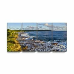 Flash Sale ❤️ Ready2HangArt Breakaway 4 Piece Wrapped Canvas Coastal Wall Art Set, 20 X 48 Multi 😀