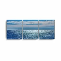 Coupon 🤩 Ready2HangArt Oceans 3 Piece Wrapped Canvas Coastal Wall Art Set, 20 X 48 Multi 🧨