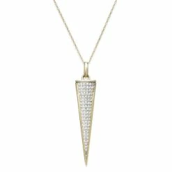 New ✔️ Wrapped™ Diamond Triangle Pendant Necklace In 10k Gold (1/6 Ct. T.w.), Created For Macy's No Color 🤩