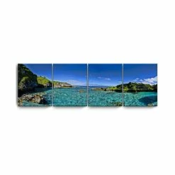 Deals 🛒 Ready2HangArt Limu Pano 4 Piece Wrapped Canvas Coastal Wall Art Set, 20 X 64 Multi 🛒