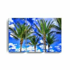 New 😍 Ready2HangArt Shady Palms 3 Piece Wrapped Canvas Coastal Wall Art Set, 24 X 36 Multi 😀
