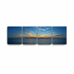 Best reviews of 🌟 Ready2HangArt Bahamas Sunset 4 Piece Wrapped Canvas Coastal Wall Art Set, 20 X 64 Multi 🔔