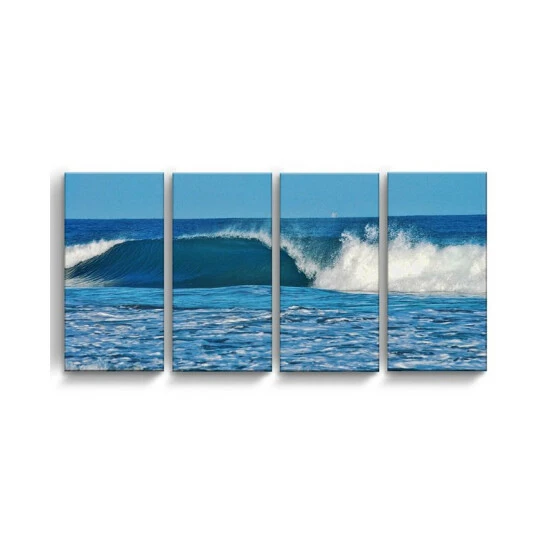 New π Ready2HangArt Ocean Motion 4 Piece Wrapped Canvas Coastal Wall Art Set, 24 X 48 Multi π