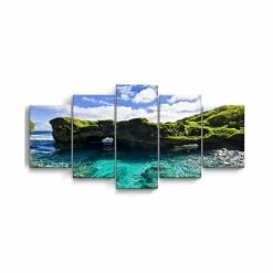 Outlet ❤️ Ready2HangArt Seaglass II 5 Piece Wrapped Canvas Coastal Wall Art Set, 30 X 60 Multi 🎉