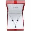 Brand new 🧨 Macy's 2-Pc. Set Sapphire (1 Ct. T.w.) & Diamond (1/20 Ct. T.w.) Pendant Necklace & Matching Drop Earrings In Sterling Silver (Also Available In Ruby Or Emerald) Emerald/14k Gold Plated Silver 🌟