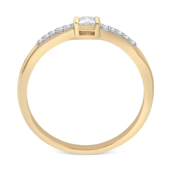 Wholesale 👏 Wrapped Diamond Five-Stone Stack Ring (1/20 Ct. T.w.) In 14k Yellow Or White Gold, Created For Macy's 🔔 - Image 2