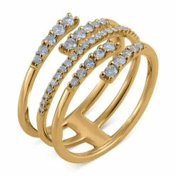 Best Pirce 💯 Macy's Diamond Multirow Wrap Ring (1/2 Ct. T.w.) In 14k Gold Yellow Gold ⌛