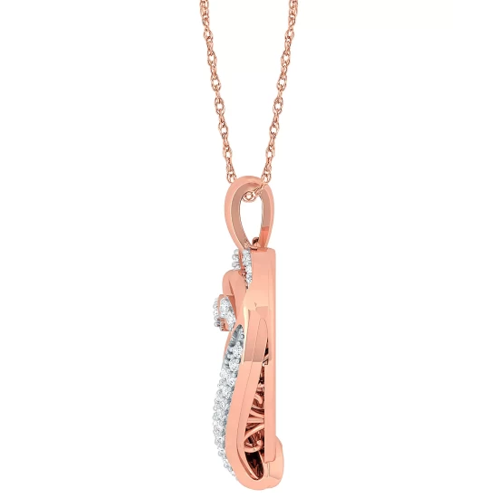 Budget ❤️ Wrapped Diamond Scripted Love 17 Pendant Necklace (1/10 Ct. T.w.) In 14k Gold, Created For Macy's Yellow Gold ⌛ - Image 2