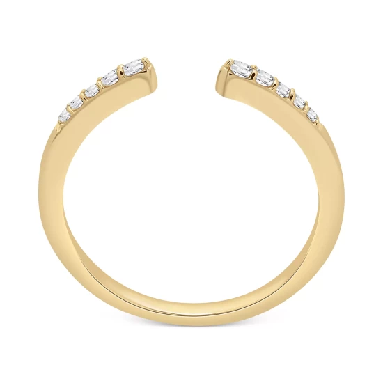 Best Sale 🎉 Wrapped Diamond Cuff Ring (1/10 Ct. T.w.) In 14k Yellow Or White Gold, Created For Macy's 👏 - Image 5