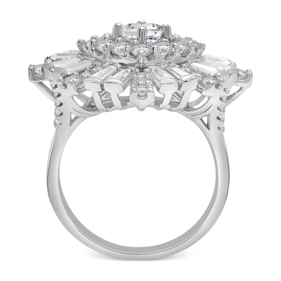 Flash Sale ๐ Wrapped In Love Diamond Round & Baguette Cluster Ring (2 Ct. T.w.) In 14k White Gold, Created For Macy's ๐ - Image 5