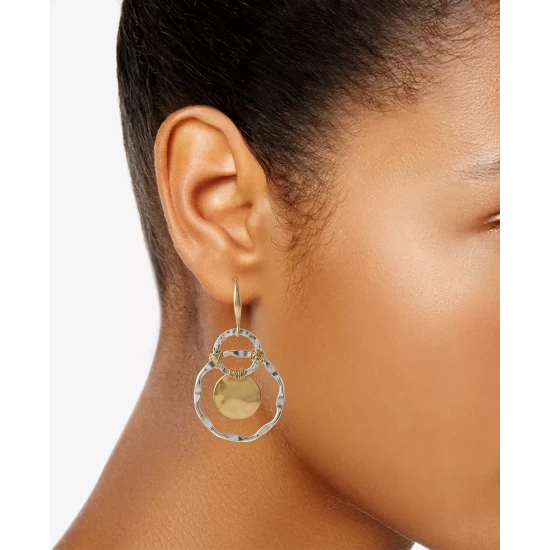 Coupon ๐ Robert Lee Morris Soho Two-Tone Wire-Wrapped Orbital Circle Drop Earrings Two Tone ๐ - Image 3