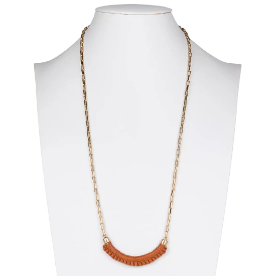 Best reviews of 🤩 Patricia Nash Gold-Tone Brown Leather-Wrapped Crescent Long Pendant Necklace, 32 + 2 Extender Dark Yellow ⌛ - Image 5