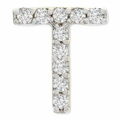Flash Sale 🤩 Wrapped Diamond Initial T Single Stud Earring (1/20 Ct. T.w.) In 14k Gold, Created For Macy's 😍