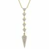 Promo 🌟 Wrapped Diamond Triangle Lariat Necklace (1/3 Ct. T.w.) In 14k Gold, 16 + 2 Extender, Created For Macy's Yellow Gold 🔔