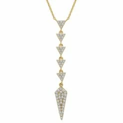 Promo 🌟 Wrapped Diamond Triangle Lariat Necklace (1/3 Ct. T.w.) In 14k Gold, 16 + 2 Extender, Created For Macy's Yellow Gold 🔔