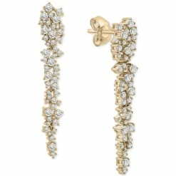 Discount 👍 Wrapped In Love Diamond Scatter Cluster Linear Drop Earrings (2 Ct. T.w.) In 14k Gold, Created For Macy's Yellow Gold ❤️