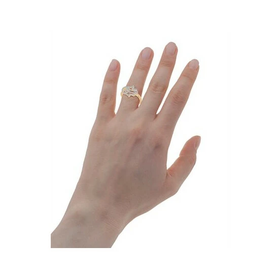 Discount ⭐ Wrapped Diamond Hamsa Hand Ring (1/6 Ct. T.w.) In 14k Gold, Created For Macy's Yellow Gold 🧨 - Image 2
