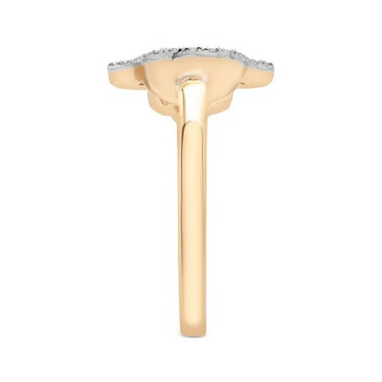 Discount ⭐ Wrapped Diamond Hamsa Hand Ring (1/6 Ct. T.w.) In 14k Gold, Created For Macy's Yellow Gold 🧨 - Image 3