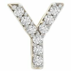 Flash Sale 😀 Wrapped Diamond Initial Y Single Stud Earring (1/20 Ct. T.w.) In 14k Gold, Created For Macy's ✨