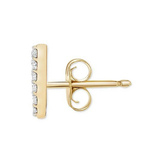 Discount 🛒 Wrapped Diamond Initial V Single Stud Earring (1/20 Ct. T.w.) In 14k Gold, Created For Macy's 🛒 - Image 3