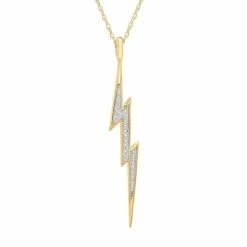 Promo 🌟 Wrapped Diamond Lightening Bolt 20 Pendant Necklace (1/10 Ct. T.w.) In 14k Gold, Created For Macy's Yellow Gold 👏