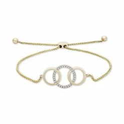 Buy 👏 Wrapped Diamond Triple Ring Bolo Bracelet (1/10 Ct. T.w.) In 14k Gold, Created For Macy's Yellow Gold 💯