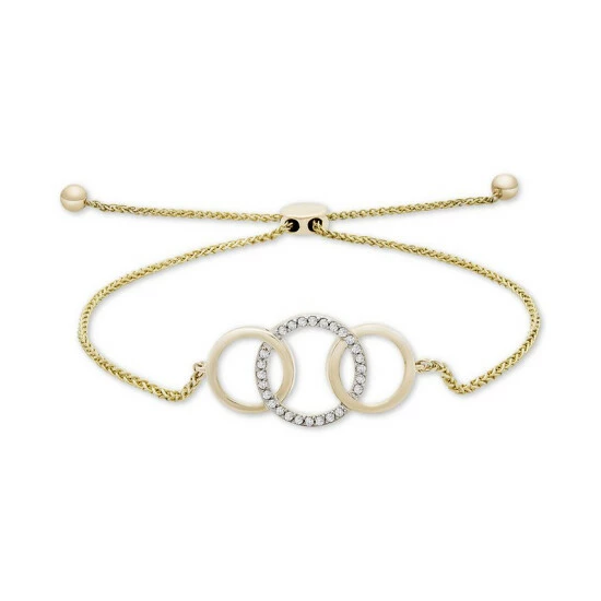 Buy ๐ Wrapped Diamond Triple Ring Bolo Bracelet (1/10 Ct. T.w.) In 14k Gold, Created For Macy's Yellow Gold ๐ฏ